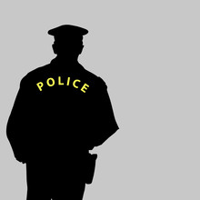 Policeman Silhouette Vector Illustration