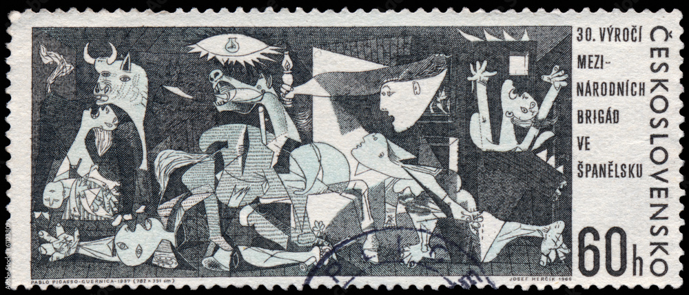 CZECHOSLOVAKIA - CIRCA 1966: A postage stamp printed in the Czec - obrazy, fototapety, plakaty 