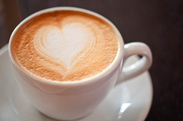 Coffee heart shape