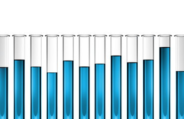 3d - biology - research - test tube - blue - graph - chart
