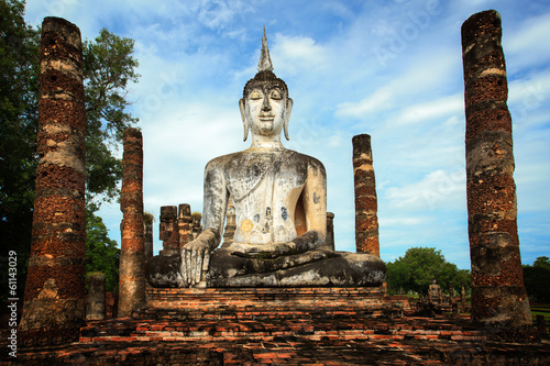 Obraz na płótnie canvas dwuczęściowy "dyptyk" Park historyczny sukhothai