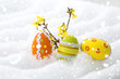 canvas print picture - eier suchen im schnee