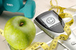 © Davizro Photography - healthy apple and sport and happy face message