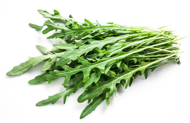 Poster - Rucola leaves isolated on white..