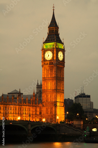 Naklejka - mata magnetyczna na lodówkę Westminster Abbey with Big Ben, London