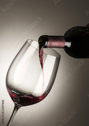 Fototapeta na wymiar red wine with bottle