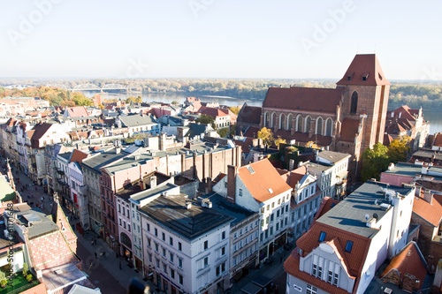Plakat na papierze fotorealistycznym Panorama miasta Torunia w polsce