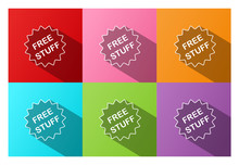 "FREE STUFF" Stamps (icons Buttons Shopping Special Offers Sale)