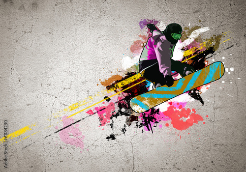 Board z aluminiowym obramowaniem Obraz graffiti