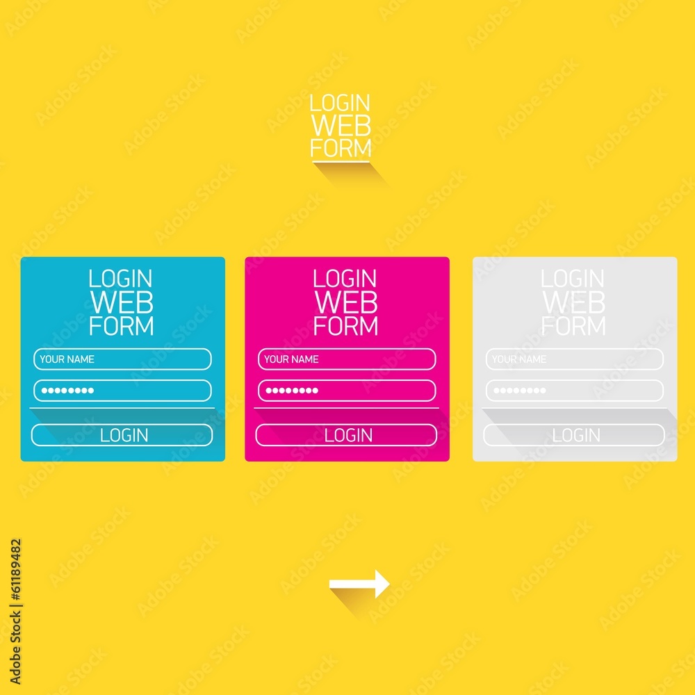 vector Login website template flat design. Stock Vector | Adobe Stock
