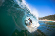 Surfer Inside Hollow Wave