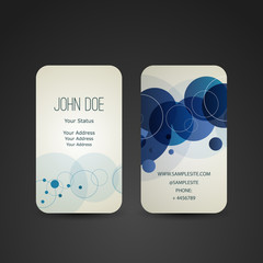 Wall Mural - Business Card Template with Blue Bubbles