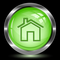 Sticker - Home. Internet button. Vector illustration.