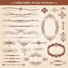 Wall Mural - vintage calligraphic design elements and page decoration