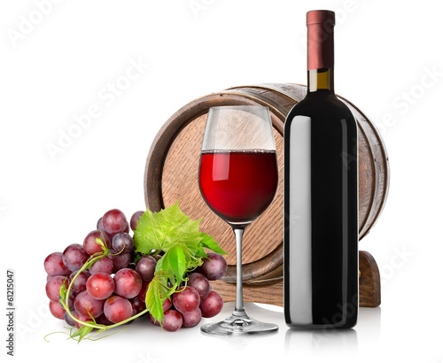 Board z aluminiowym obramowaniem Wino z winogronami i beczką