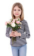 © Africa Studio - Beautiful little girl holding bouquet isolated on white