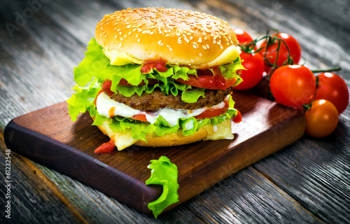 Obraz na płótnie canvas czteroczęściowy "tetraptyk" Burger