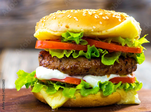 Obraz na płótnie canvas dwuczęściowy "dyptyk" Burger