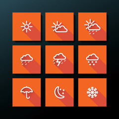 Wall Mural - weather icon set