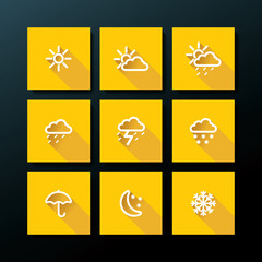 Wall Mural - weather icon set