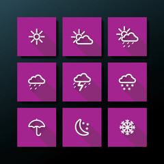 Wall Mural - weather icon set