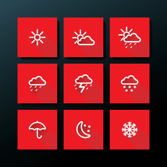 Wall Mural - weather icon set