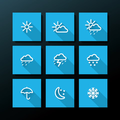 Wall Mural - weather icon set