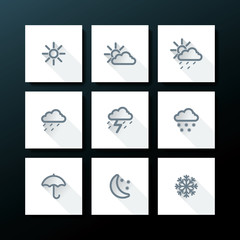 Wall Mural - weather icon set