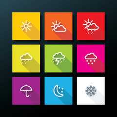 Wall Mural - weather icon set