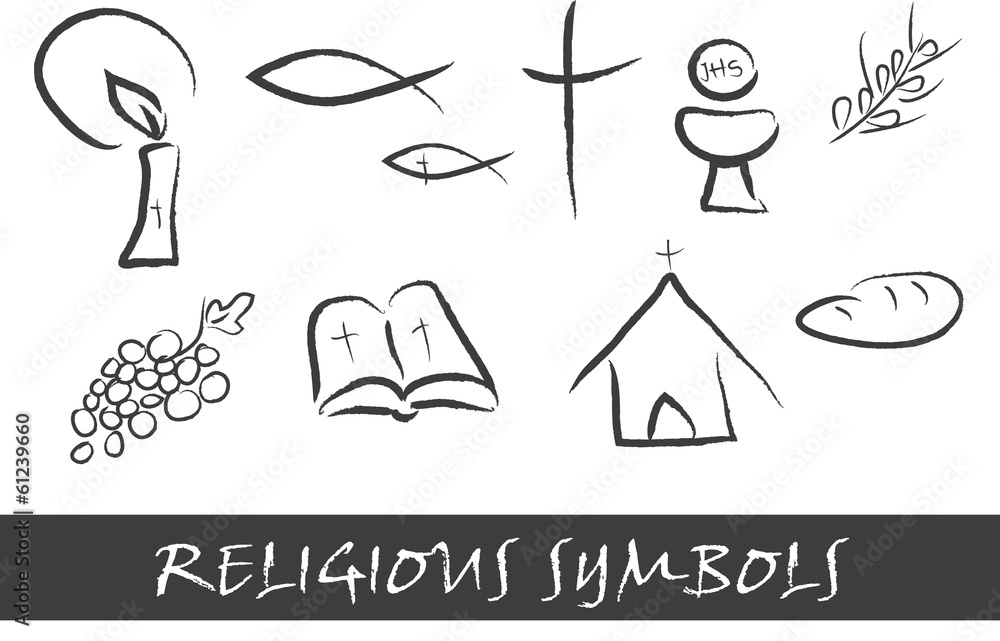 Religious symbols - obrazy, fototapety, plakaty 
