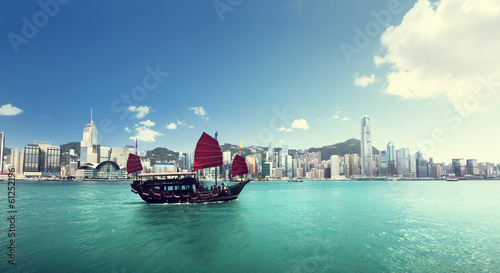 Naklejka samoprzylepna Port w hong Kongu
