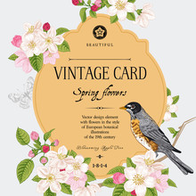 Spring Elegant Vector Vintage Card