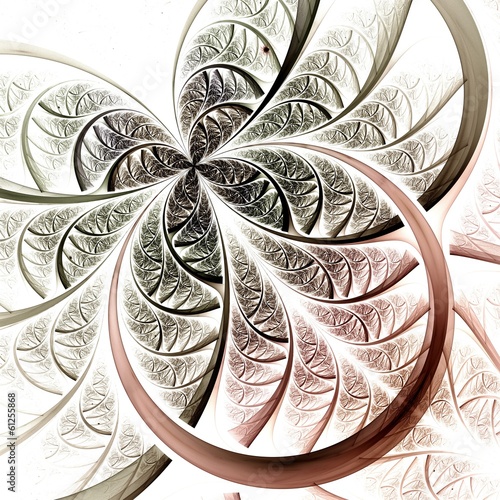 Obraz w ramie Red light fractal flower, digital artwork
