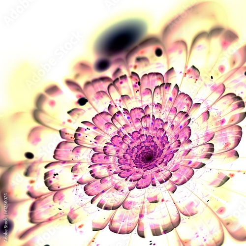 Naklejka dekoracyjna Dark pink fractal flower, digital artwork