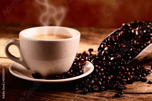 Obraz na płótnie canvas dwuczęściowy "dyptyk" Gorące espresso cappuccino