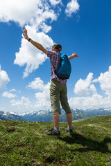 Canvas Print - man hiking