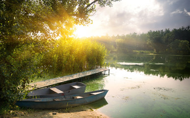 Wall Mural - Boats on river