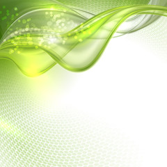 Aufkleber - Abstract green waving background
