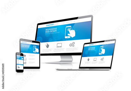 Fotografía Website coding development with responsive web design concept
