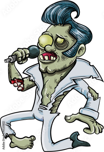 Fotoboard na płycie Kreskówka śpiewa zombie elvis