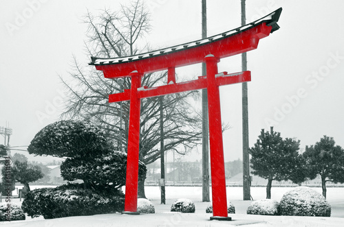 Obraz na płótnie canvas dwuczęściowy "dyptyk" Zima w Japonii