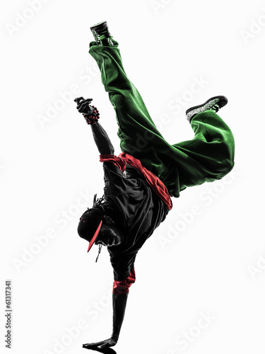 Board z aluminiowym obramowaniem Hip-hop akrobatyczny break tancerz breakdance młody człowiek handstand