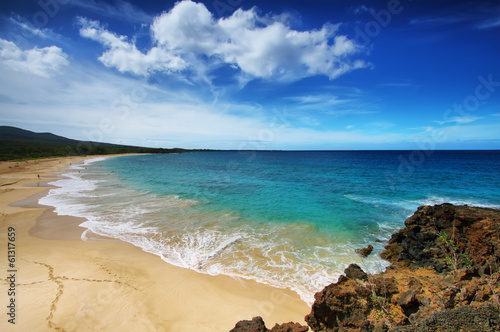 Obraz na płótnie canvas Makena plaża, w maui, Hawaje