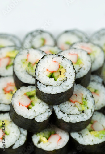 Tapeta ścienna California sushi rolkach w stosie skumulowany