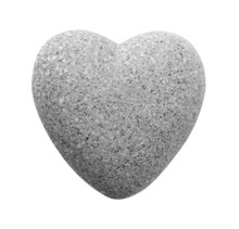 Grey Stone In Shape Of Heart, Isolated On White