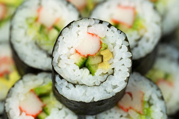 Wall Mural - Macro Shot of California Sushi Roll