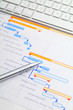 © leungchopan - Gantt chart with keyboard and pen