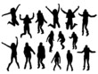 © orfeev - Jumping girl silhouettes