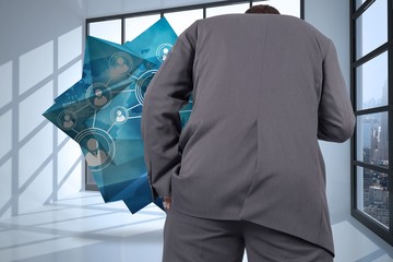 Poster - Composite image of thinking businessman