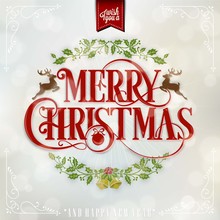 Christmas And Happy New Year Vintage Background With Typography